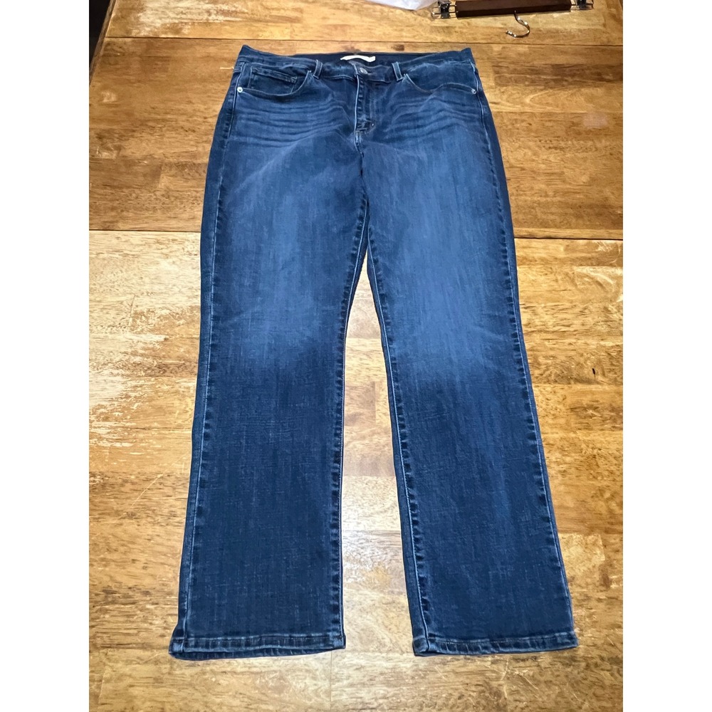 Levi's Classic Straight Jeans Women's Size 12 Crosshatch Denim Mid-Rise Stretch